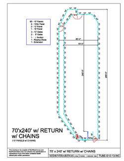 70' x 240' Calf Lane with Return 12FT PANELS