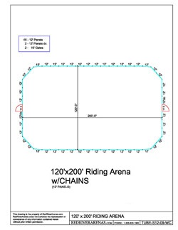 120' x 200' Riding Arena 12FT PANELS