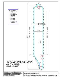 40' x 300' Calf Arena Lane without Return 12FT PANELS