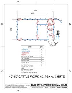 40x60 Cattle Working Pen w/ Chute