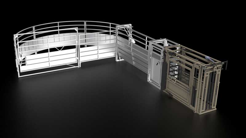 Rancher cattle working system with crowding tub, alley and Top Hand squeeze chute